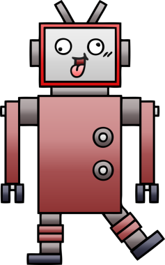 Bir insan tarafından çizilmiş bir robotun gölgelenmiş çizimi