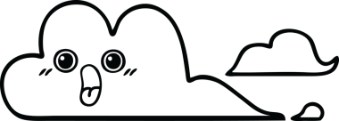 Bir insan tarafından çizilmiş bulutların çizgi çizimi