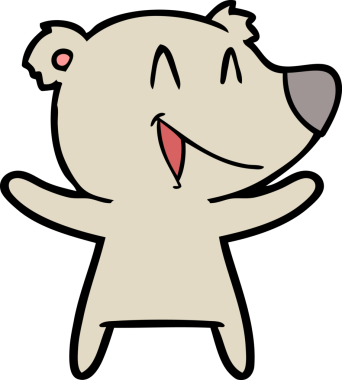 Bir insan tarafından çizilmiş gülen ayı çizgi filmi.