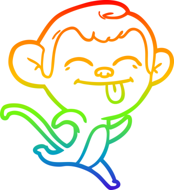 gökkuşağı gradyan çizimi bir insan tarafından çizilmiş komik bir çizgi maymun