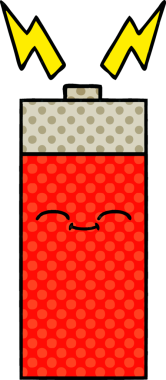 Bir insan tarafından çizilmiş bir bataryanın çizgi roman tarzı