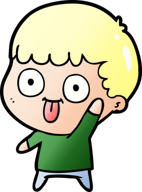 cartoon dumb kid drawn by a human