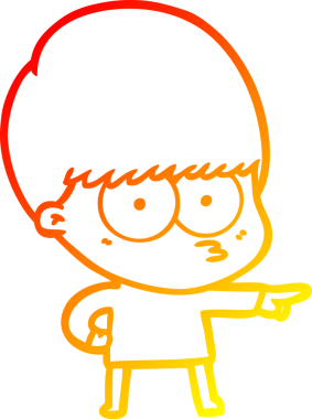 Bir insan tarafından çizilmiş gergin bir çizgi film çocuğunun çizimi.