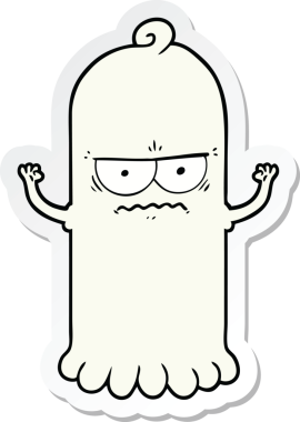 Bir insan tarafından çizilmiş bir hayaletin çıkartması.