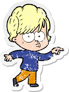 Bir insan tarafından çizilmiş karikatür bir kadının sıkıntılı çıkartması.