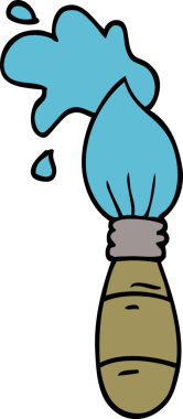 Bir insan tarafından çizilmiş karalama boya fırçası.