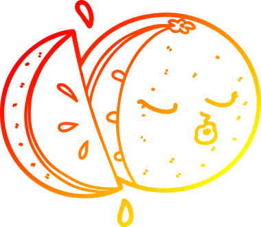 Bir insan tarafından çizilmiş sıcak çizgi portakal.