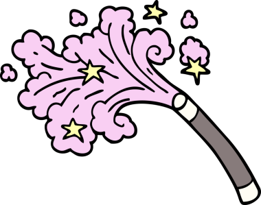 Bir insan tarafından çizilmiş karalama sihirbazlığı numarası.