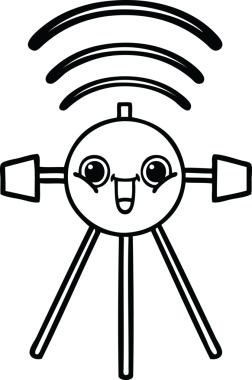 Bir insan tarafından çizilmiş bir uydu karikatürü.