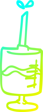 Bir insanın çizdiği karikatür iğnesinin soğuk gradyan çizimi