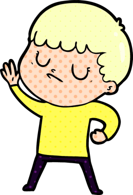 Bir insan tarafından çizilmiş huysuz çocuk çizgi filmi.