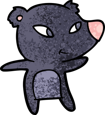 Bir insan tarafından çizilmiş sevimli çizgi film ayısı.