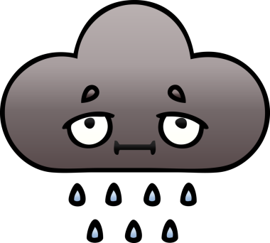 Bir insan tarafından çizilmiş fırtına yağmuru bulutunun gölgeli karikatürü