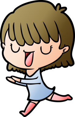 Bir insan tarafından çizilmiş karikatür kadın.