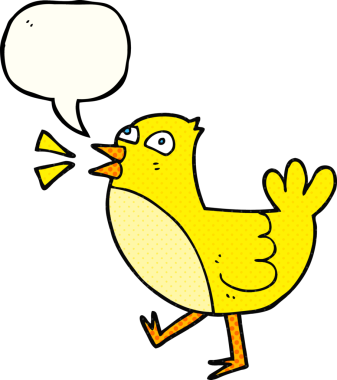 Bir insan tarafından çizilmiş serbest çizilmiş çizgi roman konuşma balonu çizgi film kuşu