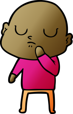 bir insan tarafından çizilmiş kel bir adam.