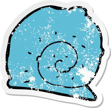 Bir insan tarafından çizilmiş salyangoz kabuğunun gerilemiş yapıştırması.