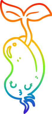 gökkuşağı gradyan çizgi çizimi bir insan tarafından çizilen filizlenen fasulye