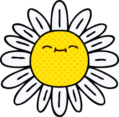 Bir insan tarafından çizilmiş çizgi roman tarzı tuhaf bir çiçek.