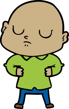 bir insan tarafından çizilmiş kel bir adam.