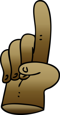 Bir insan tarafından çizilmiş parmak gradyan gölgeleme tuhaf karikatürü