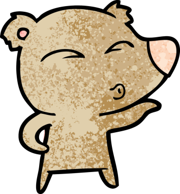 bir insan tarafından çizilmiş bir karikatür ıslık ayısı