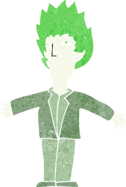 Bir insan tarafından çizilmiş bir vampir çizgi filmi.