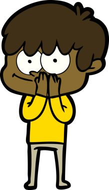 Bir insan tarafından çizilmiş mutlu çizgi film adamı.