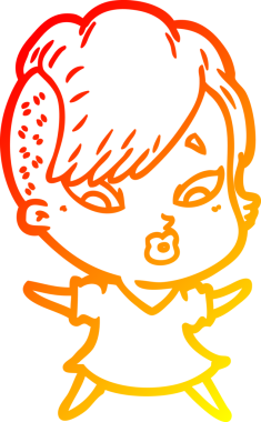 Bir çizgi film karakteri, bir insan tarafından çizilmiş bir kızı şaşırttı.