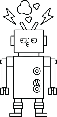 Bir insan tarafından çizilmiş robot çizimi