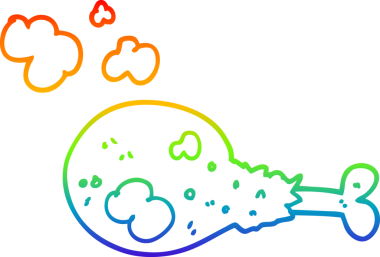 gökkuşağı gradyan çizgi çizimi bir insan tarafından çizilmiş tavuk budu