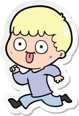 Bir insan tarafından çizilmiş karikatür adamın çıkartması.