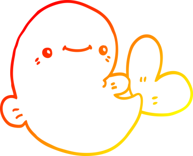 Bir insan tarafından çizilmiş karikatür balinası çizimi