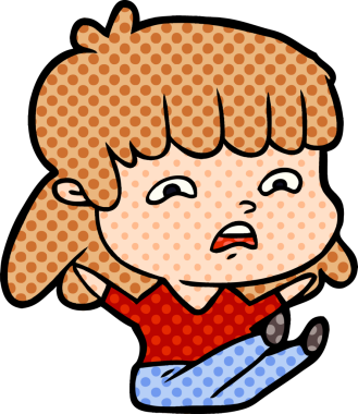 Bir insan tarafından çizilmiş endişeli bir karikatür.