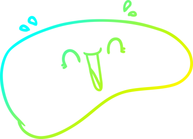 Bir insan tarafından çizilmiş sağlıklı karaciğerin soğuk gradyan çizimi