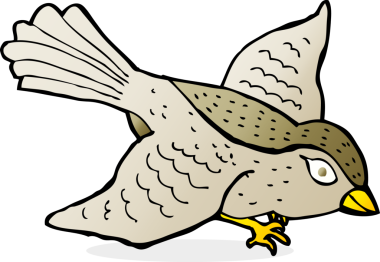 Bir insan tarafından çizilmiş uçan kuş.