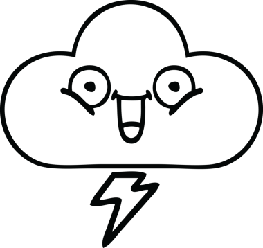 Bir insan tarafından çizilmiş bir fırtına bulutu çizimi