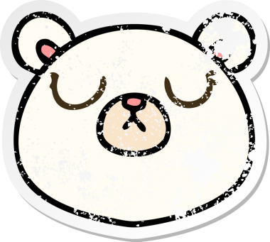 Bir insan tarafından çizilmiş garip bir el çizimi kutup ayısının sıkıntılı çıkartması.