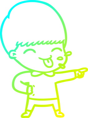 Bir çizgi film karakterinin insan tarafından çizilmiş bir dili dışarı çıkarması.