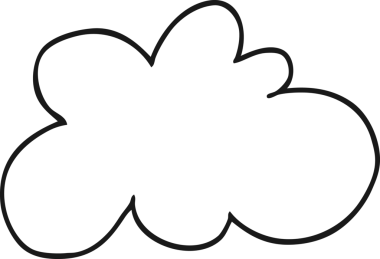 bir insan tarafından çizilmiş karikatür dekoratif bulut sembolü