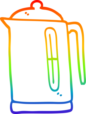 gökkuşağı gradyan çizgi çizimi bir insan tarafından çizilmiş bir çaydanlık