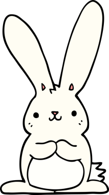 Bir insan tarafından çizilmiş çizgi film tavşanı