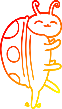 Bir insan tarafından çizilmiş bir çizgi filmin sıcak gradyan çizimi