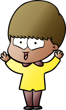 Bir insan tarafından çizilmiş mutlu çocuk çizgi filmi.