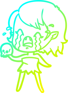 Bir insan tarafından çizilmiş ağlayan vampir kız çizgi filmi.