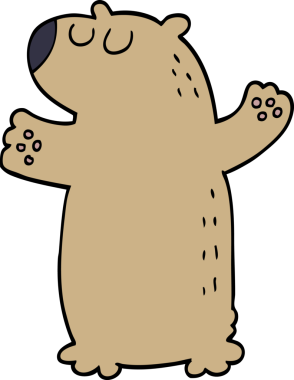 Bir insan tarafından çizilmiş çizgi film karalama ayısı