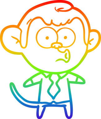 gökkuşağı gradyan çizimi bir insan tarafından çizilmiş bir ofis maymunu