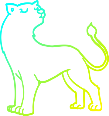 Bir insan tarafından çizilmiş bir dişi aslanın soğuk gradyan çizgisi.