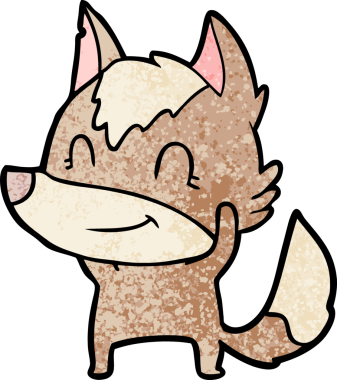 Bir insan tarafından çizilmiş dost canlısı bir kurt.