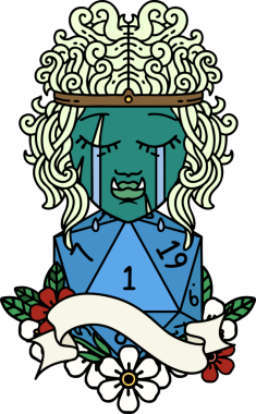 Retro Dövme Tarzı Ağlayan Ork Barbar Karakter Yüzü Doğal bir insan tarafından çizilmiş